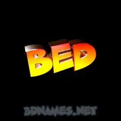 bed in Black Background style - 3D name wallpaper