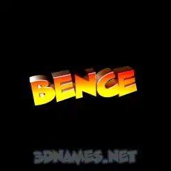 bence in Black Background style - 3D name wallpaper
