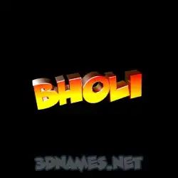 bholi in Black Background style - 3D name wallpaper