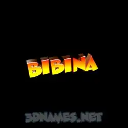 bibina in Black Background style - 3D name wallpaper