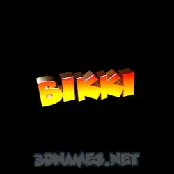 bikki in Black Background style - 3D name wallpaper