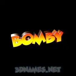 bomby in Black Background style - 3D name wallpaper