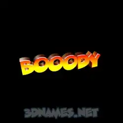 booody in Black Background style - 3D name wallpaper