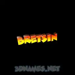 bretsin in Black Background style - 3D name wallpaper