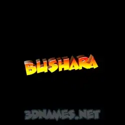 bushara in Black Background style - 3D name wallpaper