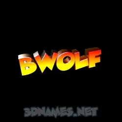 bwolf in Black Background style - 3D name wallpaper