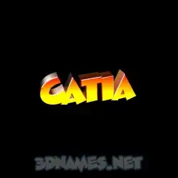 catia in Black Background style - 3D name wallpaper