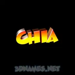 chia in Black Background style - 3D name wallpaper