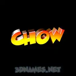 chow in Black Background style - 3D name wallpaper