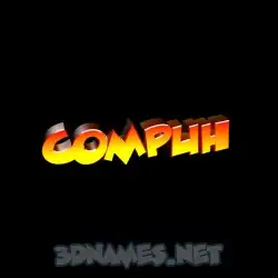 compuh in Black Background style - 3D name wallpaper