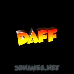 daff in Black Background style - 3D name wallpaper