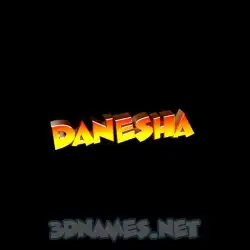 danesha in Black Background style - 3D name wallpaper