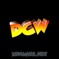 dcw in Black Background style - 3D name wallpaper
