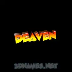 deaven in Black Background style - 3D name wallpaper