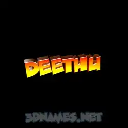 deethu in Black Background style - 3D name wallpaper