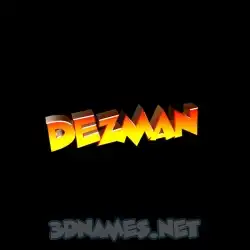 dezman in Black Background style - 3D name wallpaper