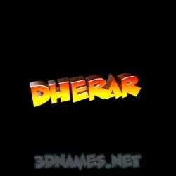 dherar in Black Background style - 3D name wallpaper