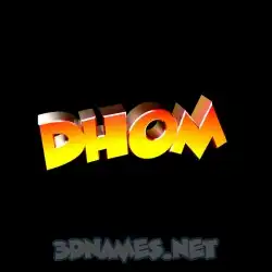 dhom in Black Background style - 3D name wallpaper