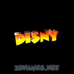 disny in Black Background style - 3D name wallpaper