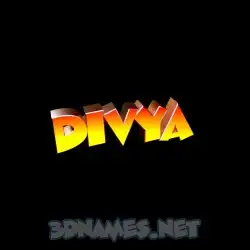 divya in Black Background style - 3D name wallpaper