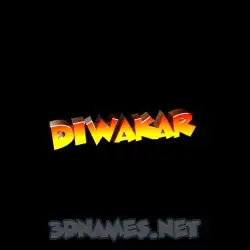 diwakar in Black Background style - 3D name wallpaper