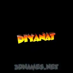 diyanat in Black Background style - 3D name wallpaper