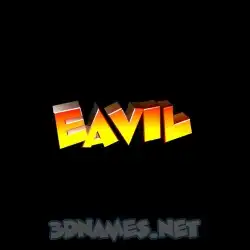 eavil in Black Background style - 3D name wallpaper
