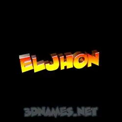eljhon in Black Background style - 3D name wallpaper