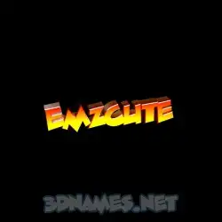 emzcute in Black Background style - 3D name wallpaper
