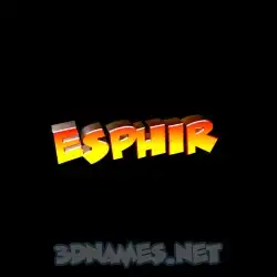 esphir in Black Background style - 3D name wallpaper
