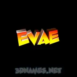 evae in Black Background style - 3D name wallpaper