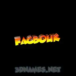 facbouk in Black Background style - 3D name wallpaper