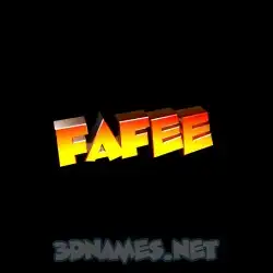 fafee in Black Background style - 3D name wallpaper
