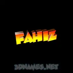 fahiz in Black Background style - 3D name wallpaper