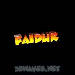 faidur in Black Background style - 3D name wallpaper