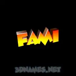 fami in Black Background style - 3D name wallpaper