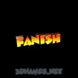 fanish in Black Background style - 3D name wallpaper