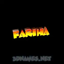 fariha in Black Background style - 3D name wallpaper