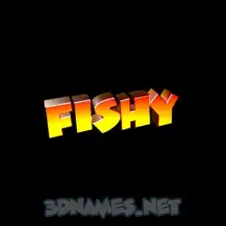 fishy in Black Background style - 3D name wallpaper