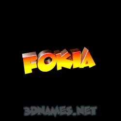fokia in Black Background style - 3D name wallpaper