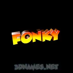 fonky in Black Background style - 3D name wallpaper