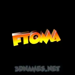 ftoma in Black Background style - 3D name wallpaper