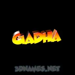 gadha in Black Background style - 3D name wallpaper