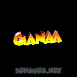 ganaa in Black Background style - 3D name wallpaper