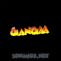 gangaa in Black Background style - 3D name wallpaper