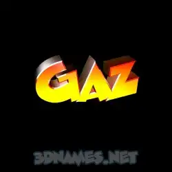 gaz in Black Background style - 3D name wallpaper