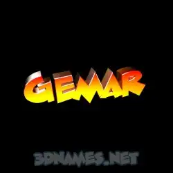 gemar in Black Background style - 3D name wallpaper