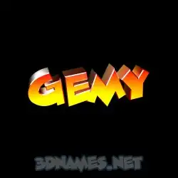 gemy in Black Background style - 3D name wallpaper