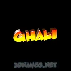 ghali in Black Background style - 3D name wallpaper