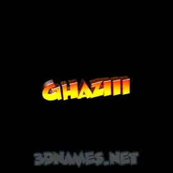 ghaziii in Black Background style - 3D name wallpaper